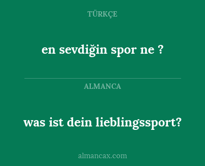 was ist dein lieblingssport? - en sevdiğin spor ne ?