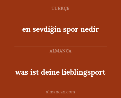 en sevdiğin spor nedir - was ist deine lieblingsport