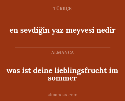 en sevdiğin yaz meyvesi nedir - was ist deine lieblingsfrucht im sommer