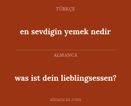 was ist dein lieblingsessen? - en sevdigin yemek nedir
