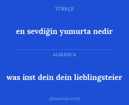 was i̇st dein dein lieblingsteier - en sevdiğin yumurta nedir