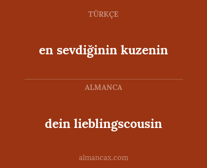 dein lieblingscousin - en sevdiğinin kuzenin