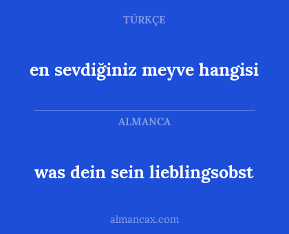 en sevdiğiniz meyve hangisi - was dein sein lieblingsobst