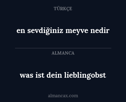 was ist dein lieblingobst - en sevdiğiniz meyve nedir