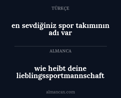en sevdiğiniz spor takımının adı var - wie heibt deine lieblingssportmannschaft