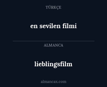 lieblingsfilm - en sevilen filmi