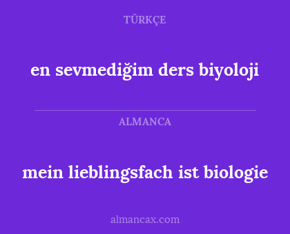 mein lieblingsfach ist biologie - en sevmediğim ders biyoloji