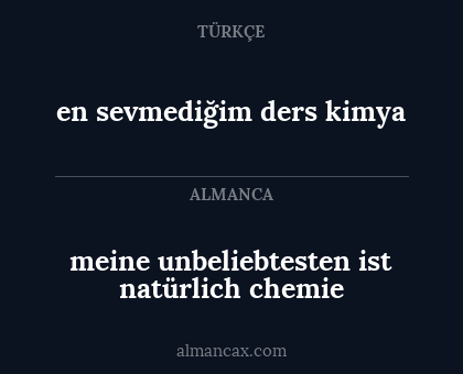 en sevmediğim ders kimya - meine unbeliebtesten ist natürlich chemie
