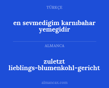 en sevmedigim karnıbahar yemegidir - zuletzt lieblings-blumenkohl-gericht