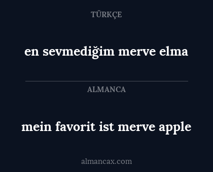 mein favorit ist merve apple - en sevmediğim merve elma