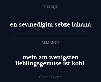 en sevmedigim sebze lahana - mein am wenigsten lieblingsgemüse ist kohl.