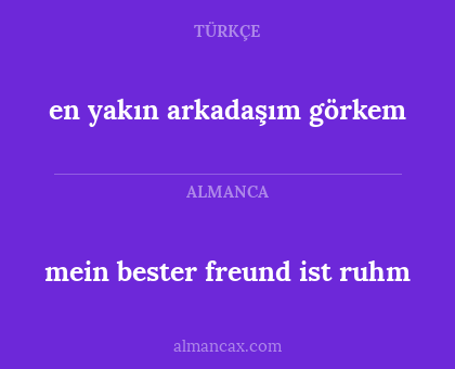 mein bester freund ist ruhm - en yakın arkadaşım görkem