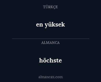 höchste - en yüksek