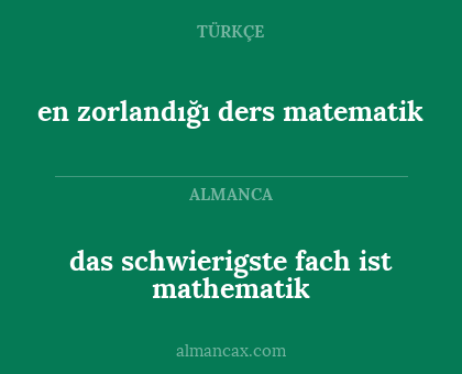 das schwierigste fach ist mathematik - en zorlandığı ders matematik