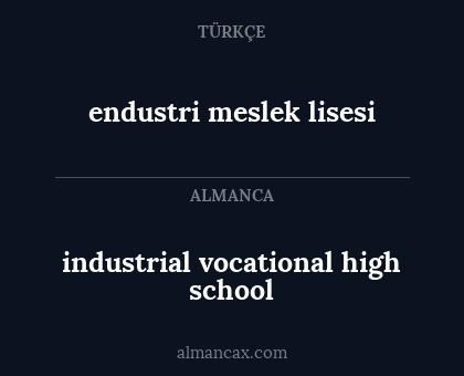 endustri meslek lisesi - industrial vocational high school