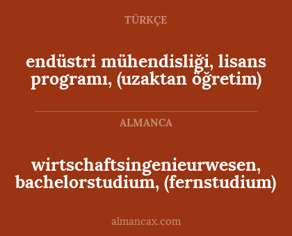endüstri mühendisliği, lisans programı, (uzaktan öğretim) - wirtschaftsingenieurwesen, bachelorstudium, (fernstudium)