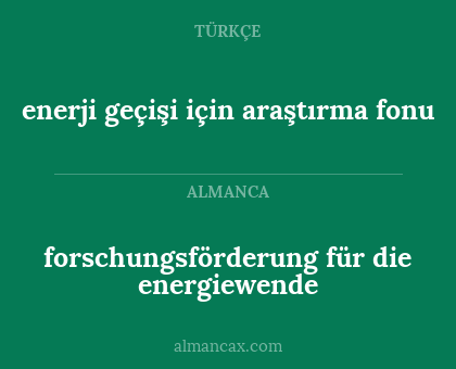 enerji geçişi için araştırma fonu - forschungsförderung für die energiewende