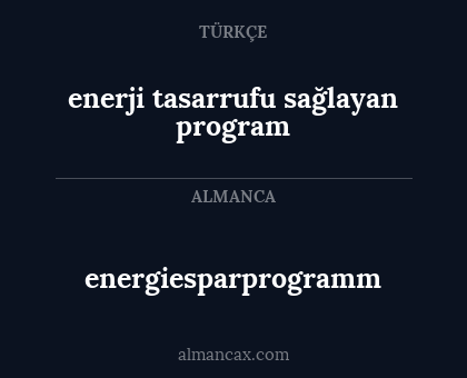energiesparprogramm - enerji tasarrufu sağlayan program