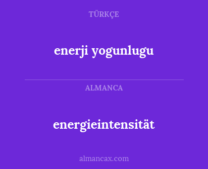 energieintensität - enerji yogunlugu