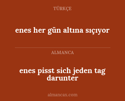 enes pisst sich jeden tag darunter - enes her gün altına sıçıyor