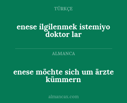 enese ilgilenmek istemiyo doktor lar - enese möchte sich um ärzte kümmern