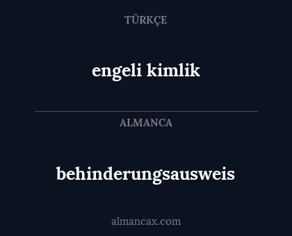 engeli kimlik - behinderungsausweis