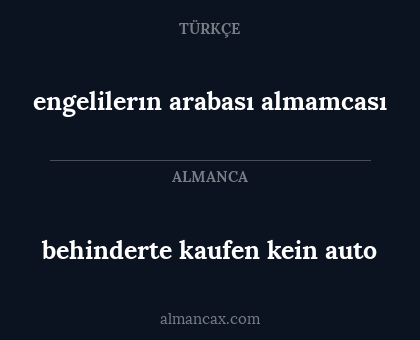 behinderte kaufen kein auto - engelilerın arabası almamcası