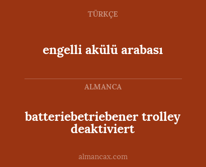 engelli akülü arabası - batteriebetriebener trolley deaktiviert