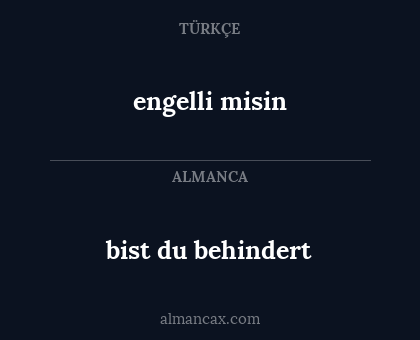 engelli misin - bist du behindert