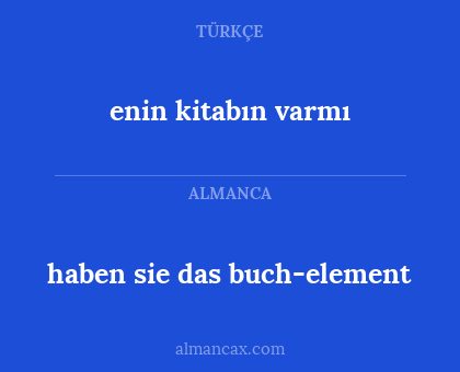 haben sie das buch-element - enin kitabın varmı