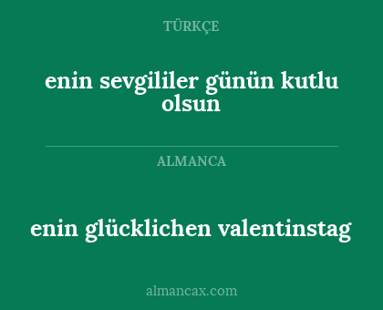 enin glücklichen valentinstag - enin sevgililer günün kutlu olsun