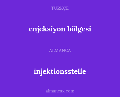 injektionsstelle - enjeksiyon bölgesi