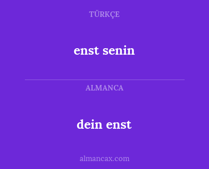 dein enst - enst senin