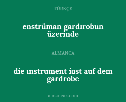 enstrüman gardırobun üzerinde - die ınstrument i̇st auf dem gardrobe
