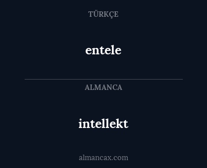 intellekt - entele