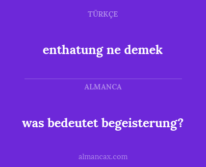 enthatung ne demek - was bedeutet begeisterung?
