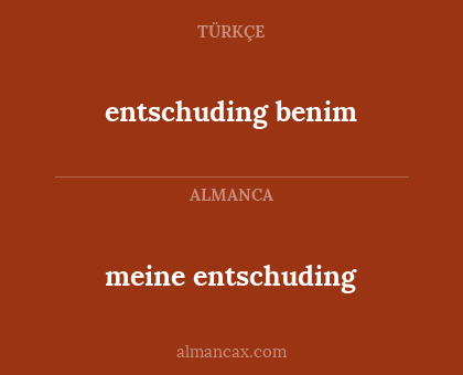 entschuding benim - meine entschuding