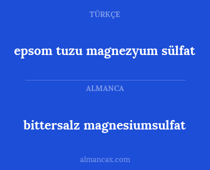 bittersalz magnesiumsulfat - epsom tuzu magnezyum sülfat