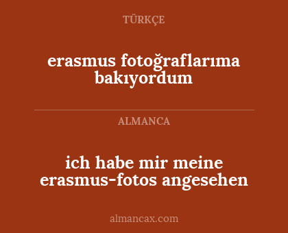 erasmus fotoğraflarıma bakıyordum - ich habe mir meine erasmus-fotos angesehen