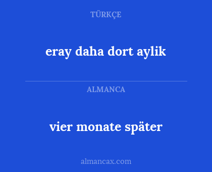 eray daha dort aylik - vier monate später