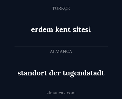 standort der tugendstadt - erdem kent sitesi
