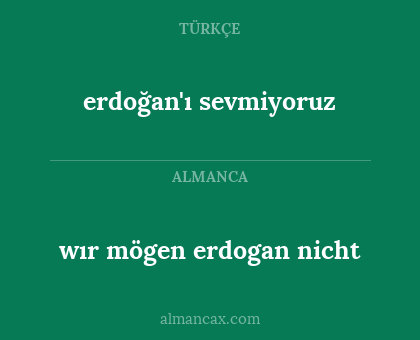 wır mögen erdogan nicht - erdoğan'ı sevmiyoruz