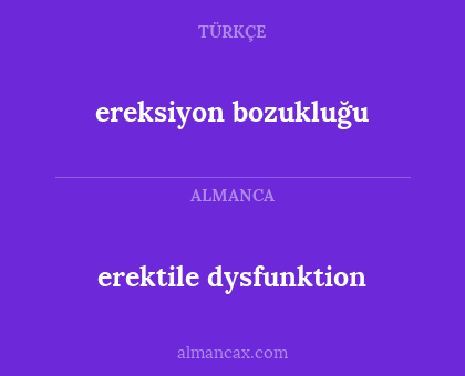 erektile dysfunktion - ereksiyon bozukluğu