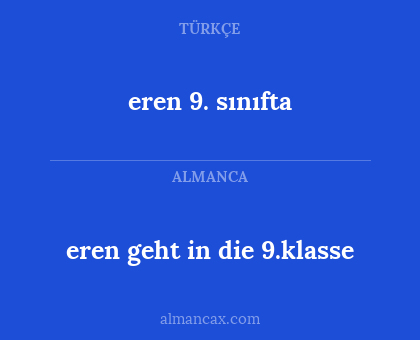 eren geht in die 9.klasse - eren 9. sınıfta