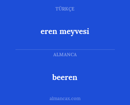 eren meyvesi - beeren