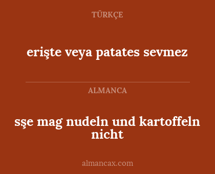 sşe mag nudeln und kartoffeln nicht - erişte veya patates sevmez