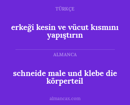erkeği kesin ve vücut kısmını yapıştırın - schneide male und klebe die körperteil