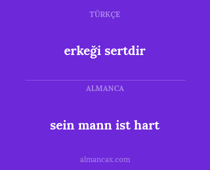 sein mann ist hart - erkeği sertdir