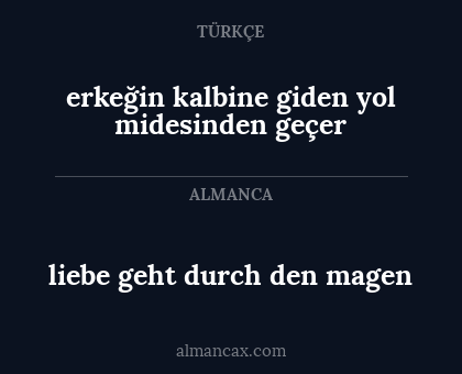 liebe geht durch den magen - erkeğin kalbine giden yol midesinden geçer