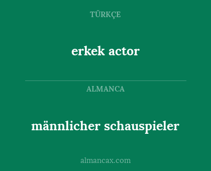 männlicher schauspieler - erkek actor